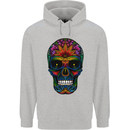 Sugar Skull Mens 80% Cotton Hoodie Sports Grey