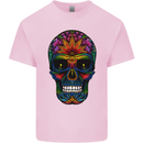 Sugar Skull Mens Cotton T-Shirt Tee Top Light Pink