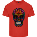 Sugar Skull Mens Cotton T-Shirt Tee Top Red