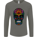 Sugar Skull Mens Long Sleeve T-Shirt Charcoal