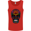 Sugar Skull Mens Vest Tank Top Red