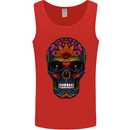 Sugar Skull Mens Vest Tank Top Red
