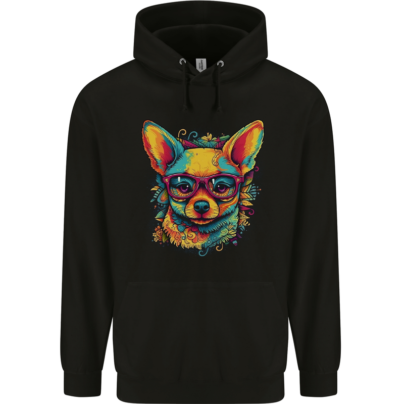 Summer Vibes Chihuahua Childrens Kids Hoodie Black