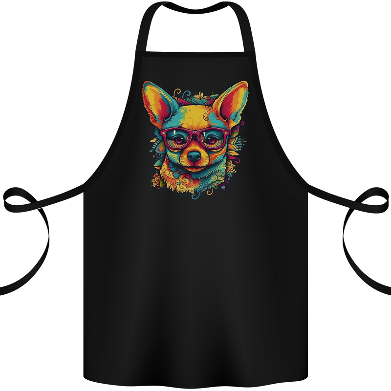 Summer Vibes Chihuahua Cotton Apron 100% Organic Black