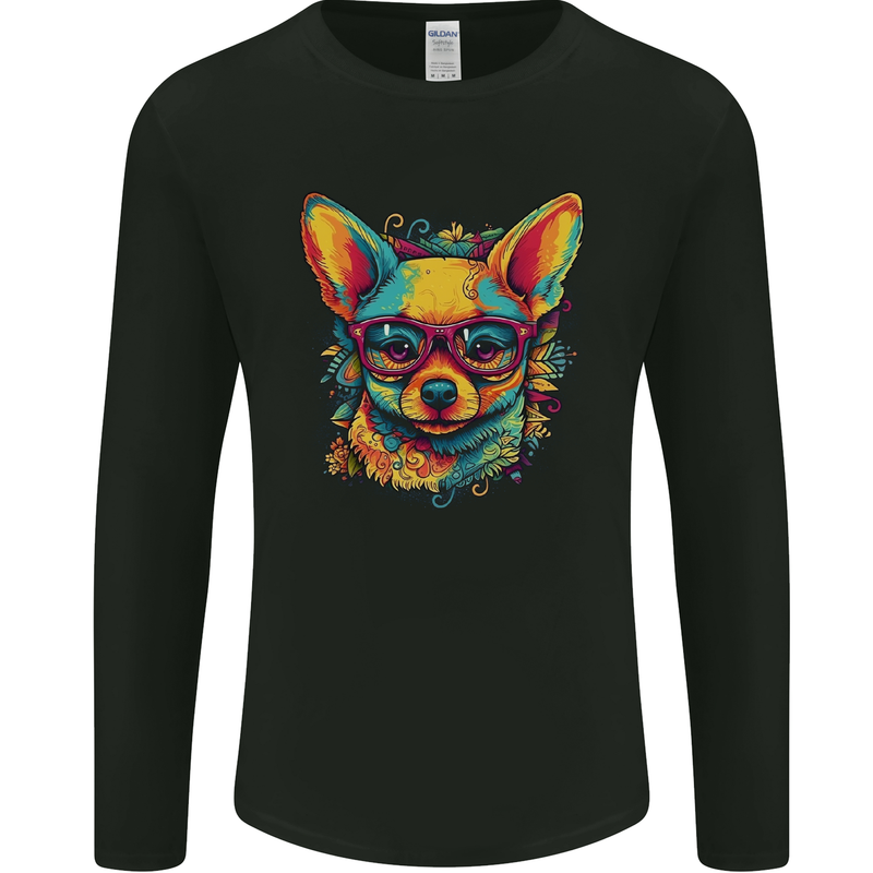 Summer Vibes Chihuahua Mens Long Sleeve T-Shirt Black