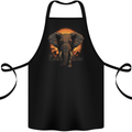 Sunset Tribal Elephant Fantasy Cotton Apron 100% Organic Black