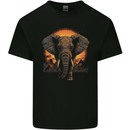 Sunset Tribal Elephant Fantasy Kids T-Shirt Childrens Black