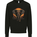 Sunset Tribal Elephant Fantasy Mens Sweatshirt Jumper Black