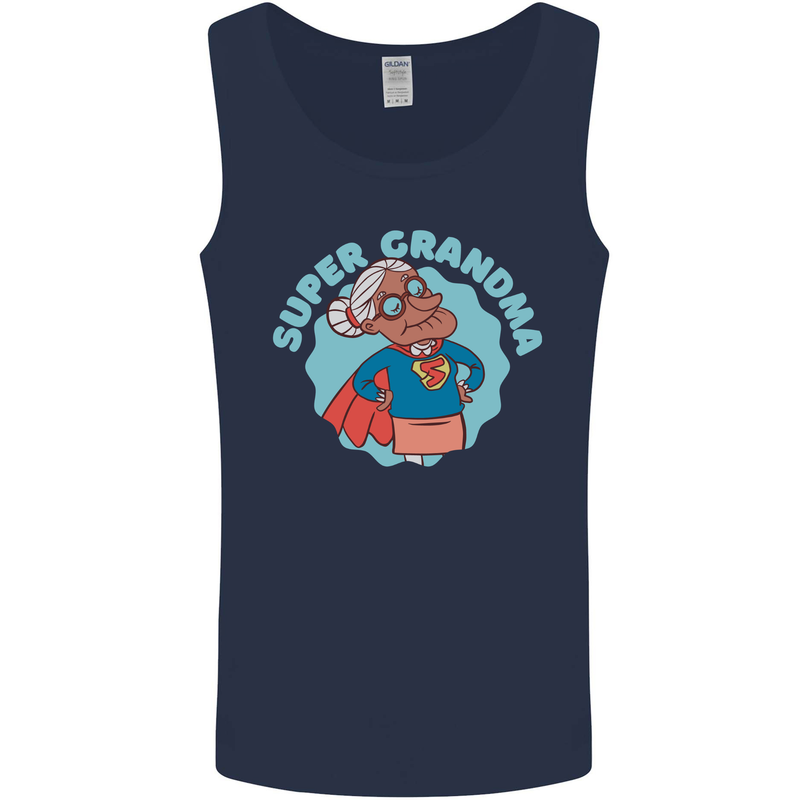 Super Grandma Funny Grandparents Day Mens Vest Tank Top Navy Blue