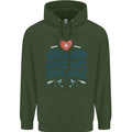 Super Mom Wife Nurse Mothers Day Gift Childrens Kids Hoodie Forest Green