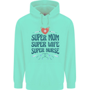 Super Mom Wife Nurse Mothers Day Gift Childrens Kids Hoodie Peppermint