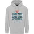 Super Mom Wife Nurse Mothers Day Gift Childrens Kids Hoodie Sports Grey