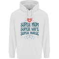 Super Mom Wife Nurse Mothers Day Gift Childrens Kids Hoodie White