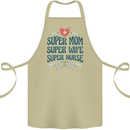 Super Mom Wife Nurse Mothers Day Gift Cotton Apron 100% Organic Khaki