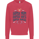 Super Mom Wife Nurse Mothers Day Gift Kids Sweatshirt Jumper Heliconia