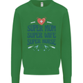 Super Mom Wife Nurse Mothers Day Gift Kids Sweatshirt Jumper Irish Green