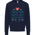 Super Mom Wife Nurse Mothers Day Gift Kids Sweatshirt Jumper Navy Blue