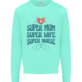 Super Mom Wife Nurse Mothers Day Gift Kids Sweatshirt Jumper Peppermint