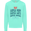 Super Mom Wife Nurse Mothers Day Gift Kids Sweatshirt Jumper Peppermint