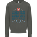 Super Mom Wife Nurse Mothers Day Gift Kids Sweatshirt Jumper Storm Grey