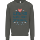 Super Mom Wife Nurse Mothers Day Gift Kids Sweatshirt Jumper Storm Grey