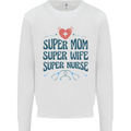 Super Mom Wife Nurse Mothers Day Gift Kids Sweatshirt Jumper White