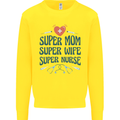 Super Mom Wife Nurse Mothers Day Gift Kids Sweatshirt Jumper Yellow