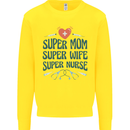 Super Mom Wife Nurse Mothers Day Gift Kids Sweatshirt Jumper Yellow