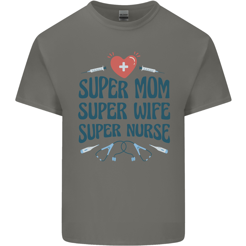 Super Mom Wife Nurse Mothers Day Gift Kids T-Shirt Childrens Charcoal