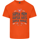 Super Mom Wife Nurse Mothers Day Gift Kids T-Shirt Childrens Orange