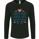 Super Mom Wife Nurse Mothers Day Gift Mens Long Sleeve T-Shirt Black
