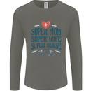 Super Mom Wife Nurse Mothers Day Gift Mens Long Sleeve T-Shirt Charcoal