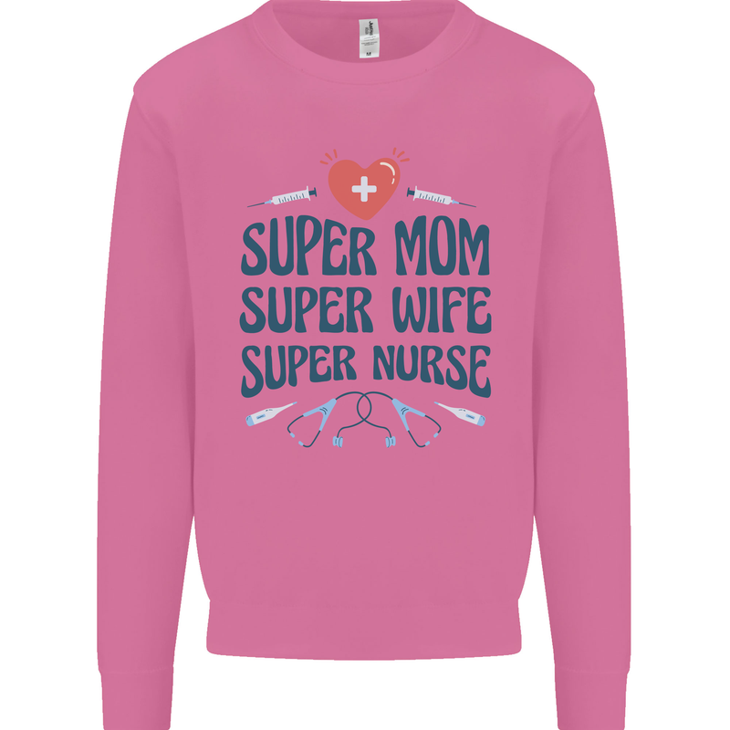 Super Mom Wife Nurse Mothers Day Gift Mens Sweatshirt Jumper Azalea
