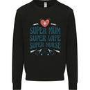 Super Mom Wife Nurse Mothers Day Gift Mens Sweatshirt Jumper Black