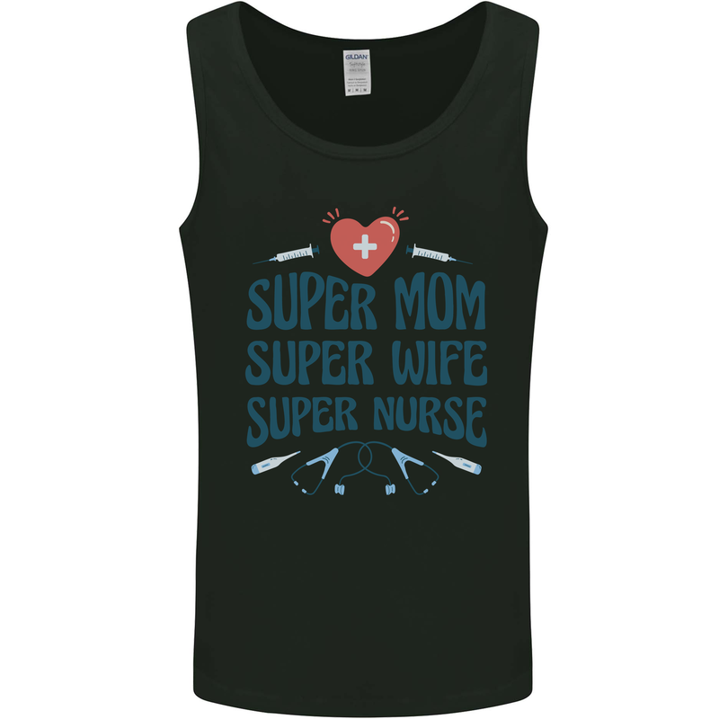 Super Mom Wife Nurse Mothers Day Gift Mens Vest Tank Top Black