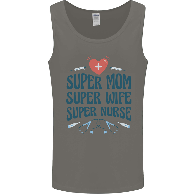 Super Mom Wife Nurse Mothers Day Gift Mens Vest Tank Top Charcoal
