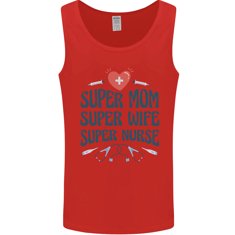 Super Mom Wife Nurse Mothers Day Gift Mens Vest Tank Top Red