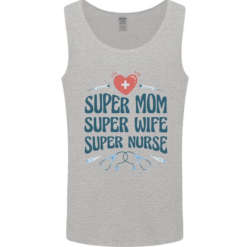 Super Mom Wife Nurse Mothers Day Gift Mens Vest Tank Top Sports Grey