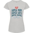 Super Mom Wife Nurse Mothers Day Gift Womens Petite Cut T-Shirt Sports Grey