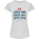Super Mom Wife Nurse Mothers Day Gift Womens Petite Cut T-Shirt White