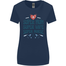 Super Mom Wife Nurse Mothers Day Gift Womens Wider Cut T-Shirt Navy Blue