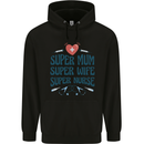 Super Mum Wife Nurse Mothers Day Gift Childrens Kids Hoodie Black