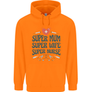 Super Mum Wife Nurse Mothers Day Gift Childrens Kids Hoodie Orange