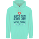 Super Mum Wife Nurse Mothers Day Gift Childrens Kids Hoodie Peppermint