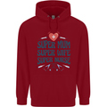 Super Mum Wife Nurse Mothers Day Gift Childrens Kids Hoodie Red
