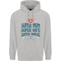 Super Mum Wife Nurse Mothers Day Gift Childrens Kids Hoodie Sports Grey