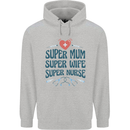 Super Mum Wife Nurse Mothers Day Gift Childrens Kids Hoodie Sports Grey