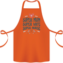 Super Mum Wife Nurse Mothers Day Gift Cotton Apron 100% Organic Orange