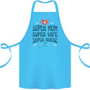 Super Mum Wife Nurse Mothers Day Gift Cotton Apron 100% Organic Turquoise