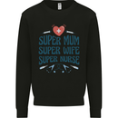Super Mum Wife Nurse Mothers Day Gift Kids Sweatshirt Jumper Black